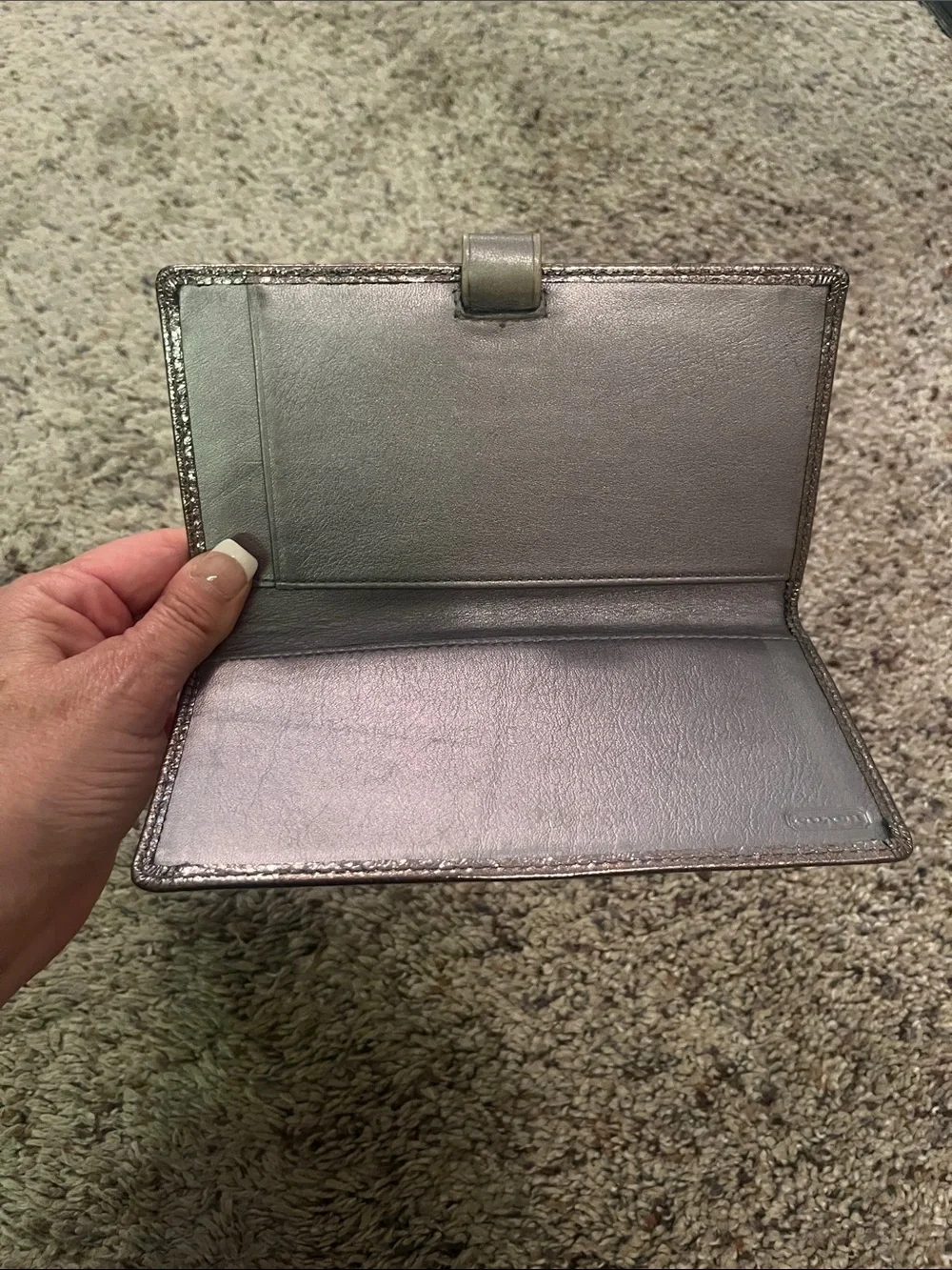 Coach Iridescent Metallic Wallet with Checkbook Cover